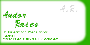 andor raics business card